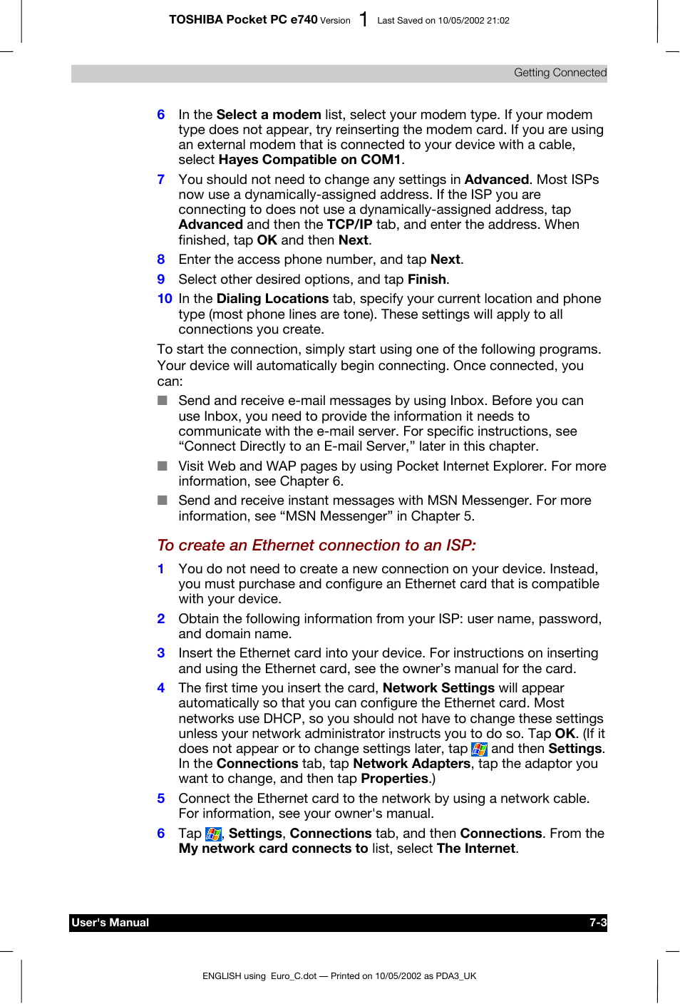 Toshiba Pocket PC e740 User Manual | Page 96 / 182