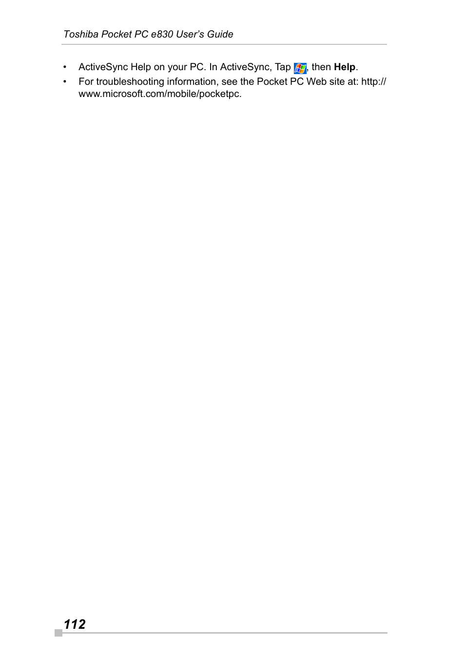 Toshiba Pocket Pc e830 User Manual | Page 112 / 228