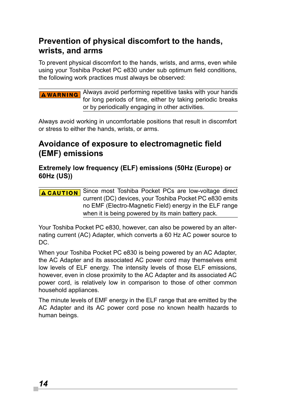 Toshiba Pocket Pc e830 User Manual | Page 14 / 228