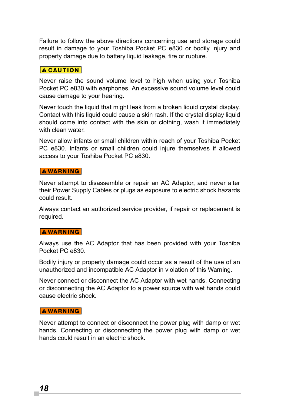 Toshiba Pocket Pc e830 User Manual | Page 18 / 228