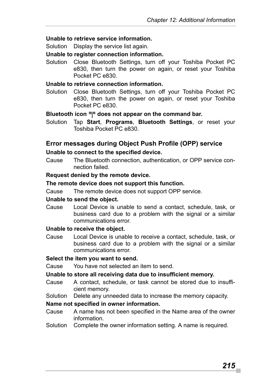 Toshiba Pocket Pc e830 User Manual | Page 215 / 228
