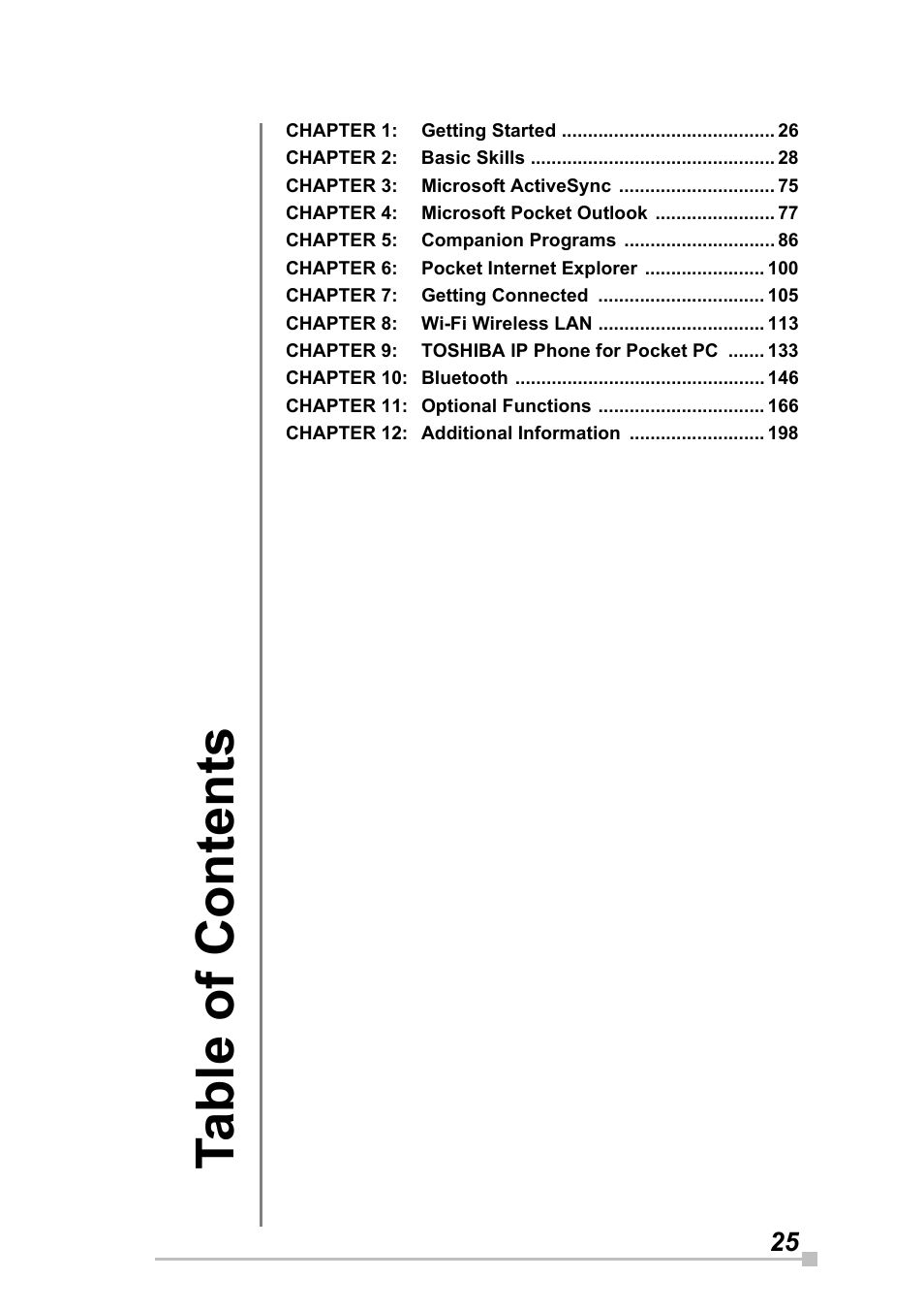 Toshiba Pocket Pc e830 User Manual | Page 25 / 228