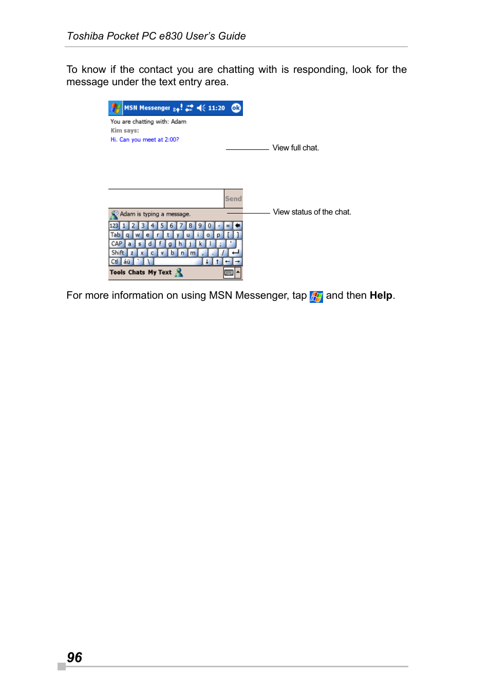 Toshiba Pocket Pc e830 User Manual | Page 96 / 228