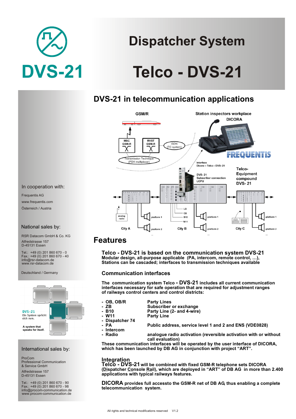 Procom Telco - DVS-21 User Manual | 2 pages