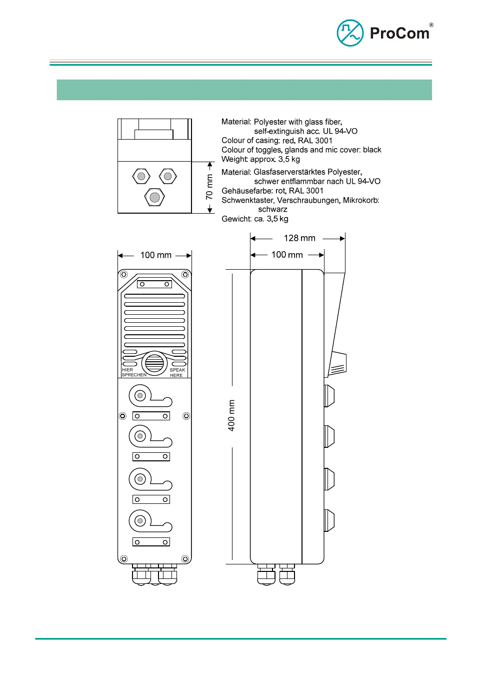 Data sheet, Wps-04 exx, Installation and cabling | Procom WPS-04 Exx User Manual | Page 3 / 5