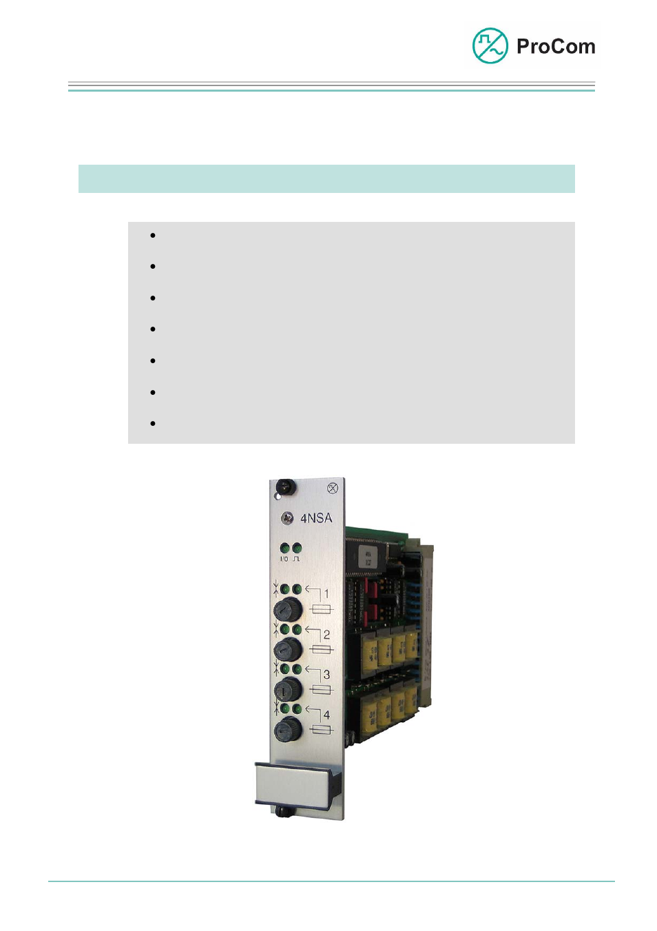 Procom 4NSA User Manual | 4 pages