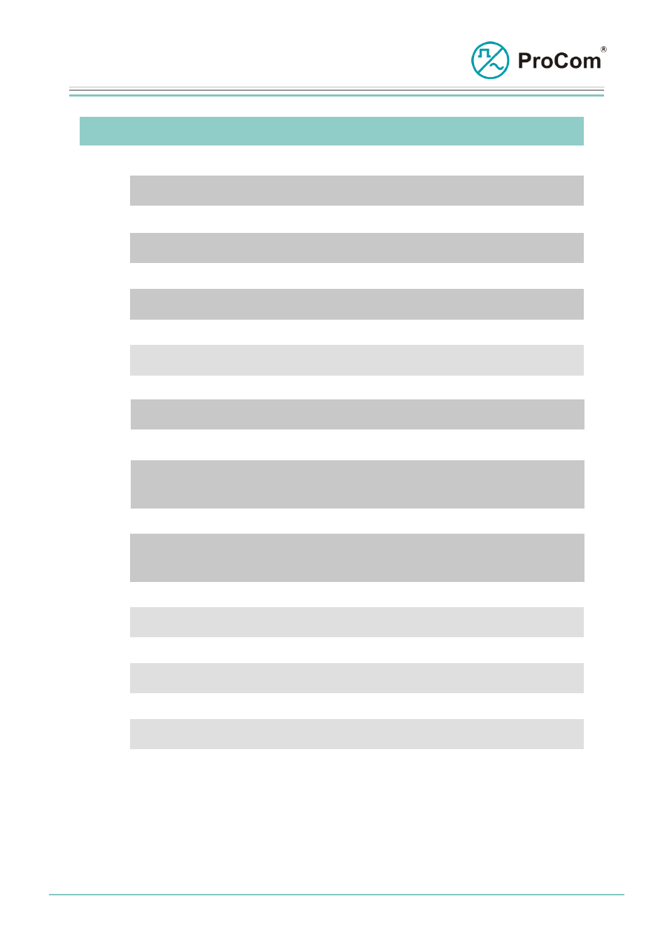 Data sheet, Technical data | Procom 4 DAV User Manual | Page 5 / 5