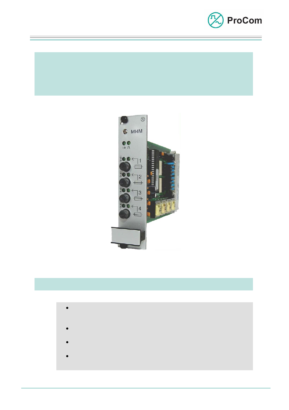 Procom MI4M User Manual | 5 pages