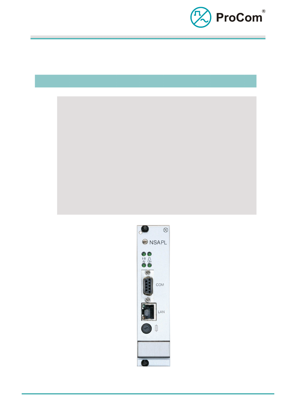 Procom NSA-PL User Manual | 4 pages