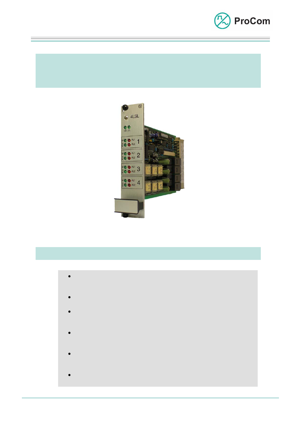 Procom 4LSL User Manual | 7 pages