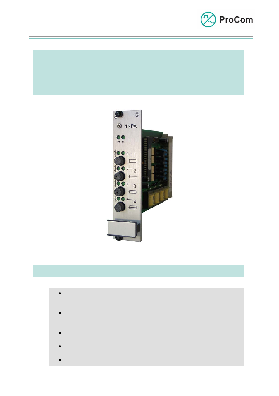 Procom 4NPA User Manual | 5 pages