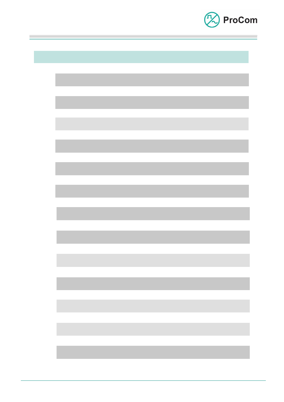 Data sheet, V100, Technical data | Procom V100 User Manual | Page 5 / 5
