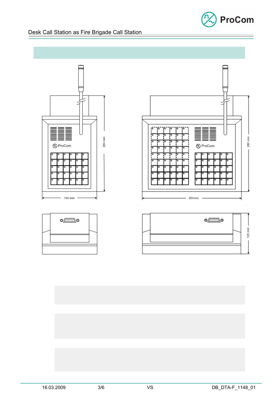 Data sheet, Dta-f, Mechanical data | Procom DTA-F User Manual | Page 3 / 6