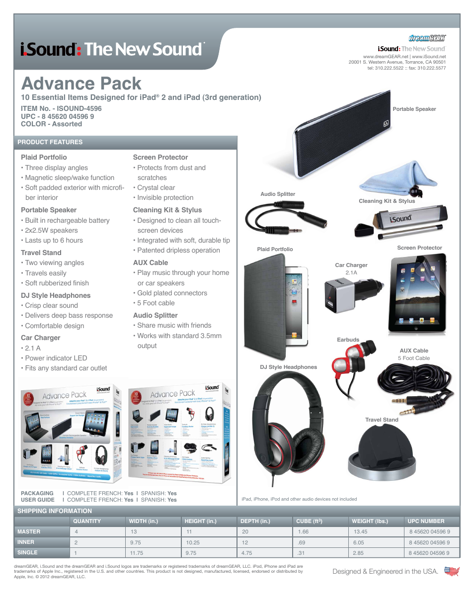 iSound Advance Pack for iPad 2 and iPad (3rd generation) - Sell Sheet User Manual | 1 page