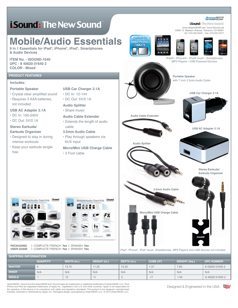 iSound Mobile Audio Essentials - Sell Sheet User Manual | 3 pages