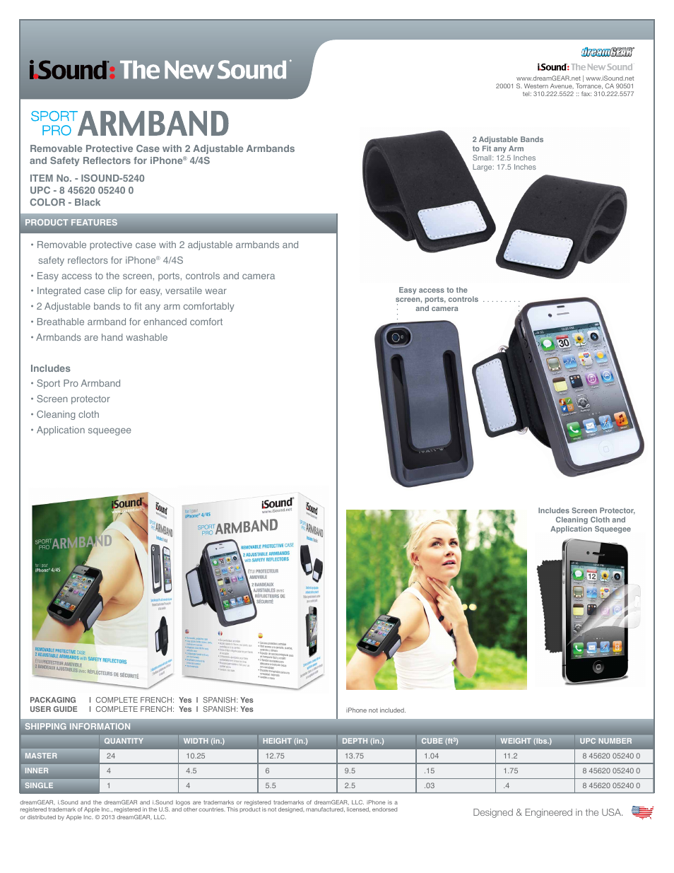 iSound Sport Pro Armband - Sell Sheet User Manual | 1 page