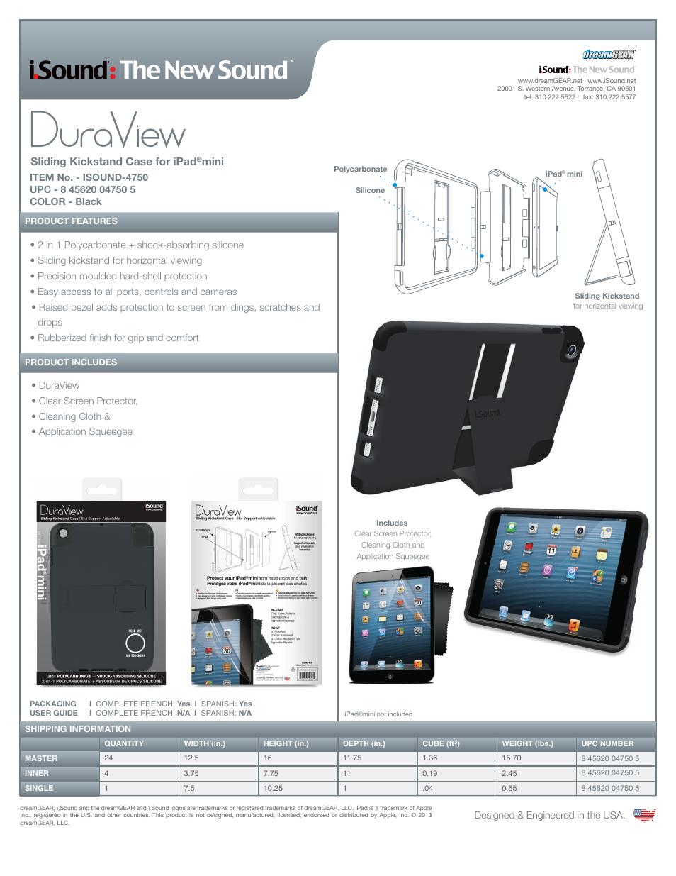 iSound DuraView for iPadmini - Sell Sheet User Manual | 1 page