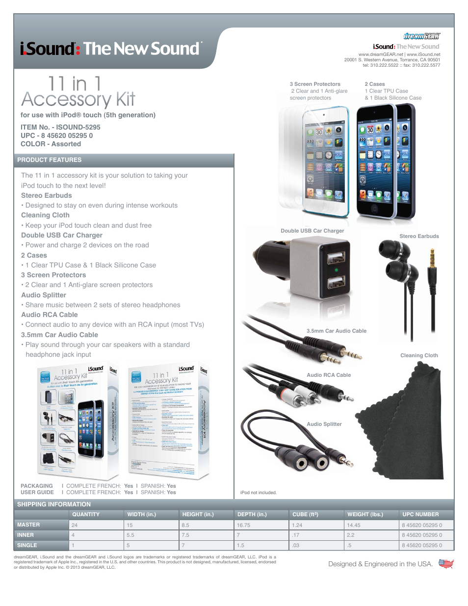 iSound 11 in 1 Accessory Kit for iPodtouch (5th gen) - Sell Sheet User Manual | 1 page