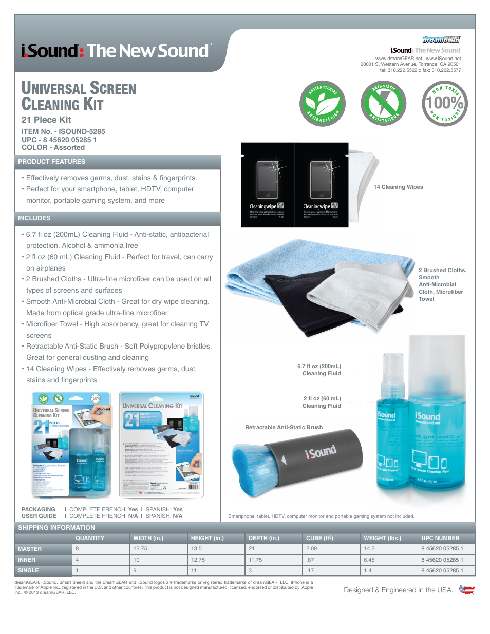 iSound Universal Screen Cleaning Kit - Sell Sheet User Manual | 1 page