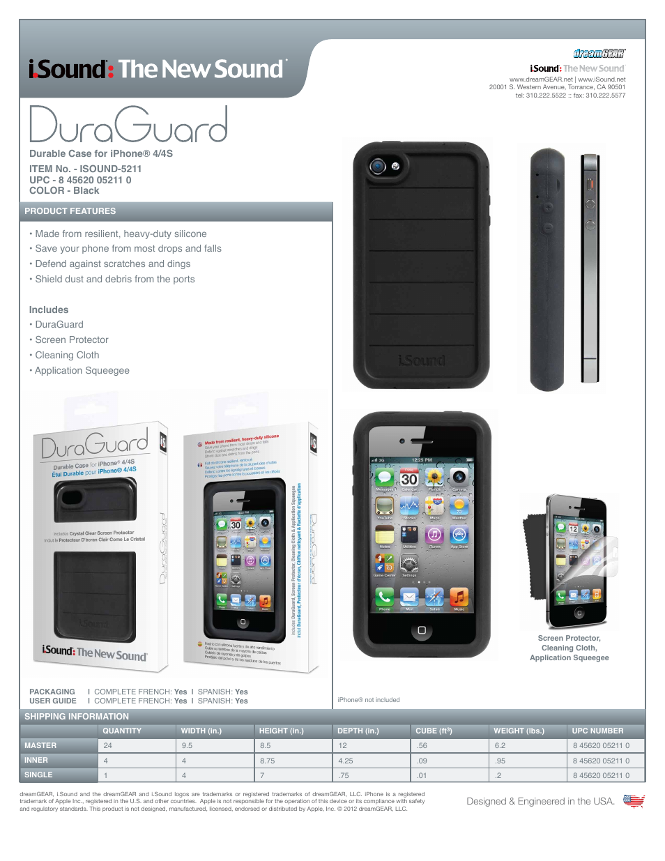 iSound Duraguard for iPhone4-4S - Sell Sheet User Manual | 1 page