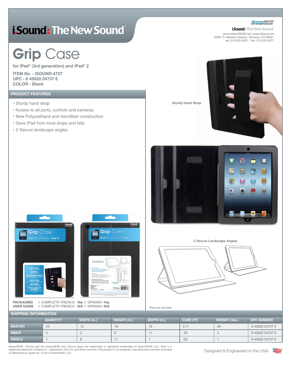 iSound Grip Case for iPad2-3-4th generation - Sell Sheet User Manual | 1 page