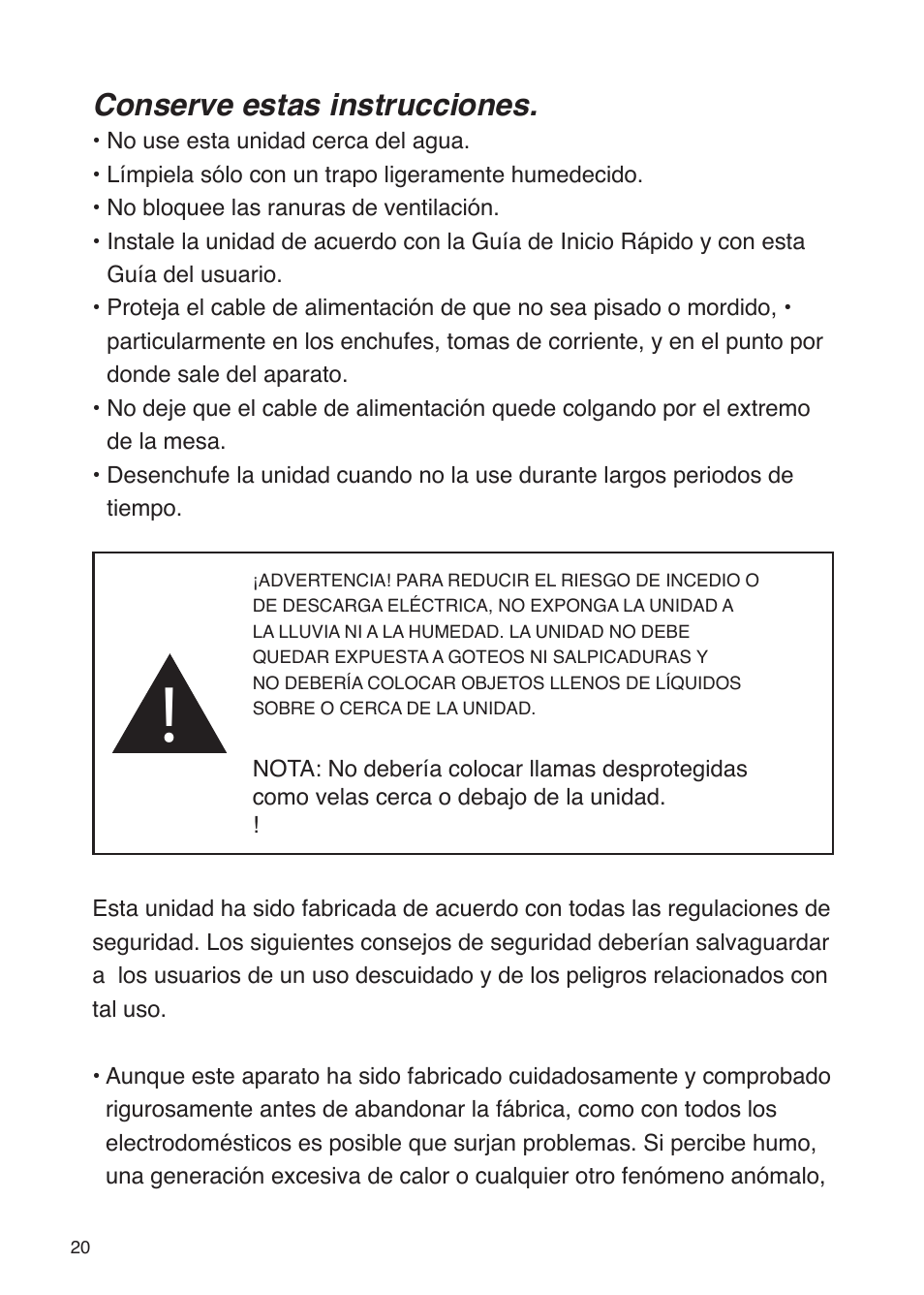 Conserve estas instrucciones | iSound Theater Sound - Manual User Manual | Page 20 / 55