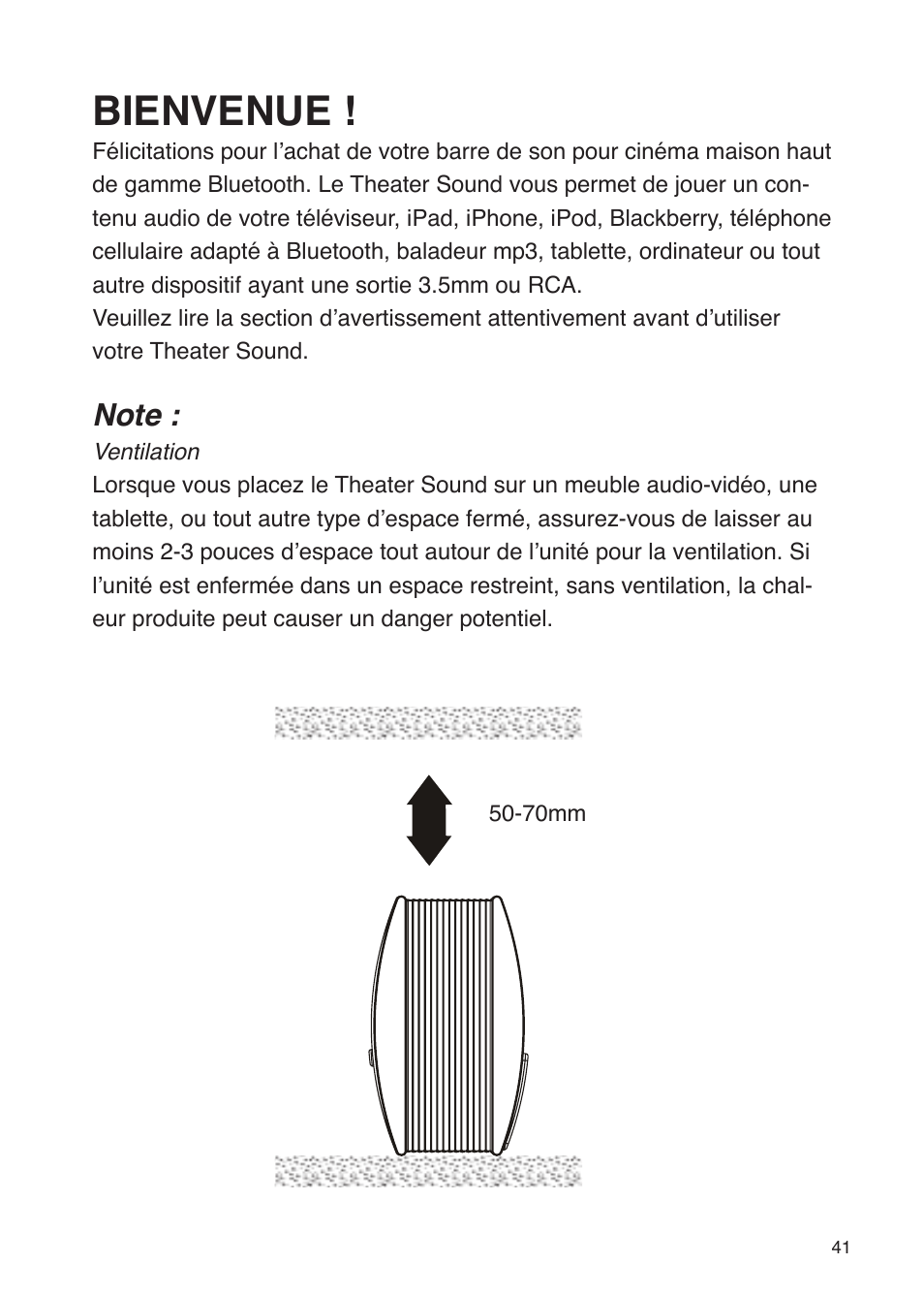 Bienvenue | iSound Theater Sound - Manual User Manual | Page 41 / 55