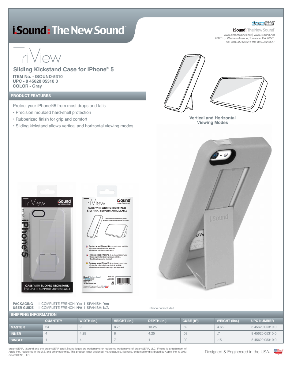 iSound TriView for iPhone5 - Sell Sheet User Manual | 1 page