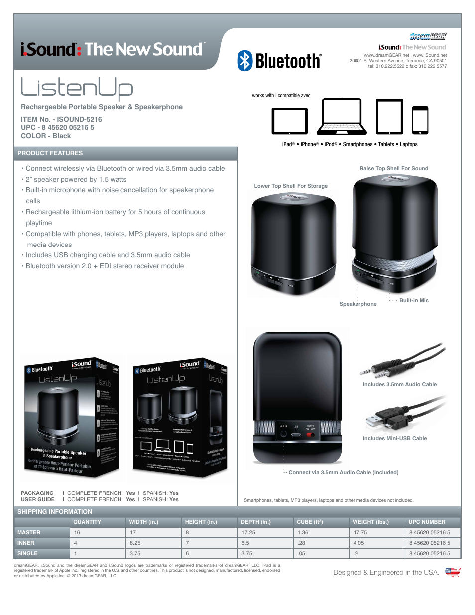 iSound Listen Up - Sell Sheet User Manual | 1 page
