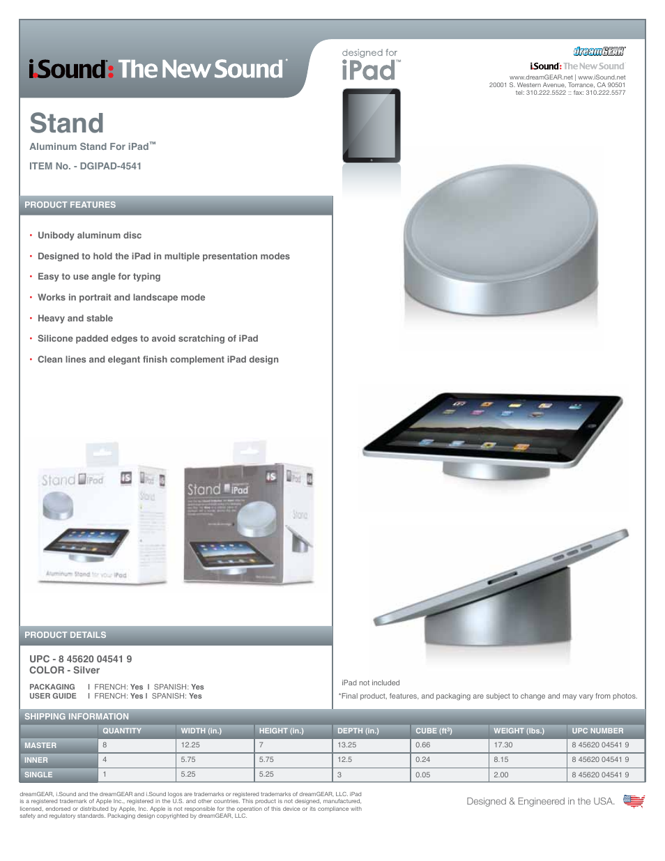 iSound Stand for iPad - Manual User Manual | 1 page