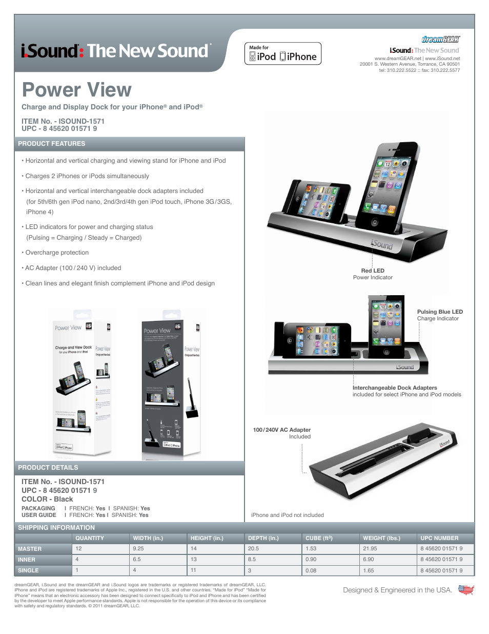 iSound Power View - Sell Sheet User Manual | 1 page