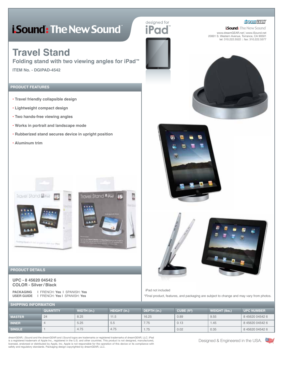iSound Travel Stand for iPad - Manual User Manual | 1 page
