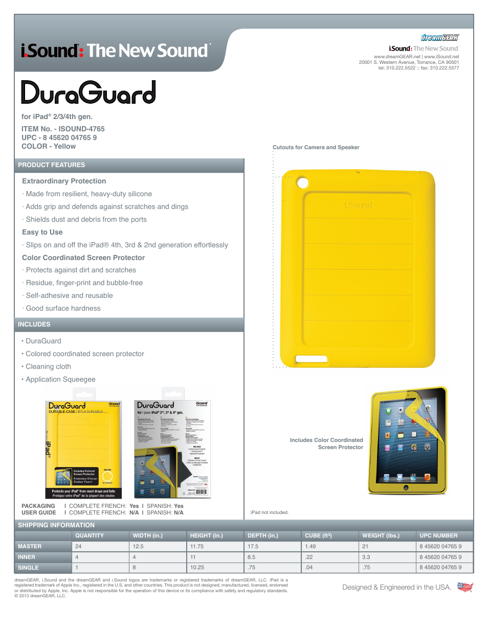 iSound DuraGuard for iPad 4th-3rd-2nd generation - Sell Sheet User Manual | 1 page