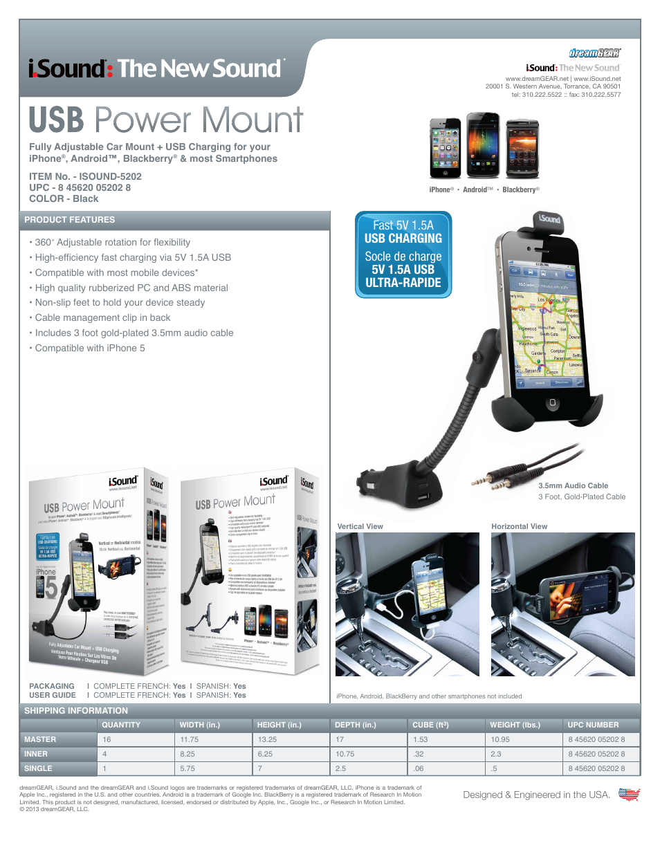 iSound USB Power Mount - Sell Sheet User Manual | 1 page