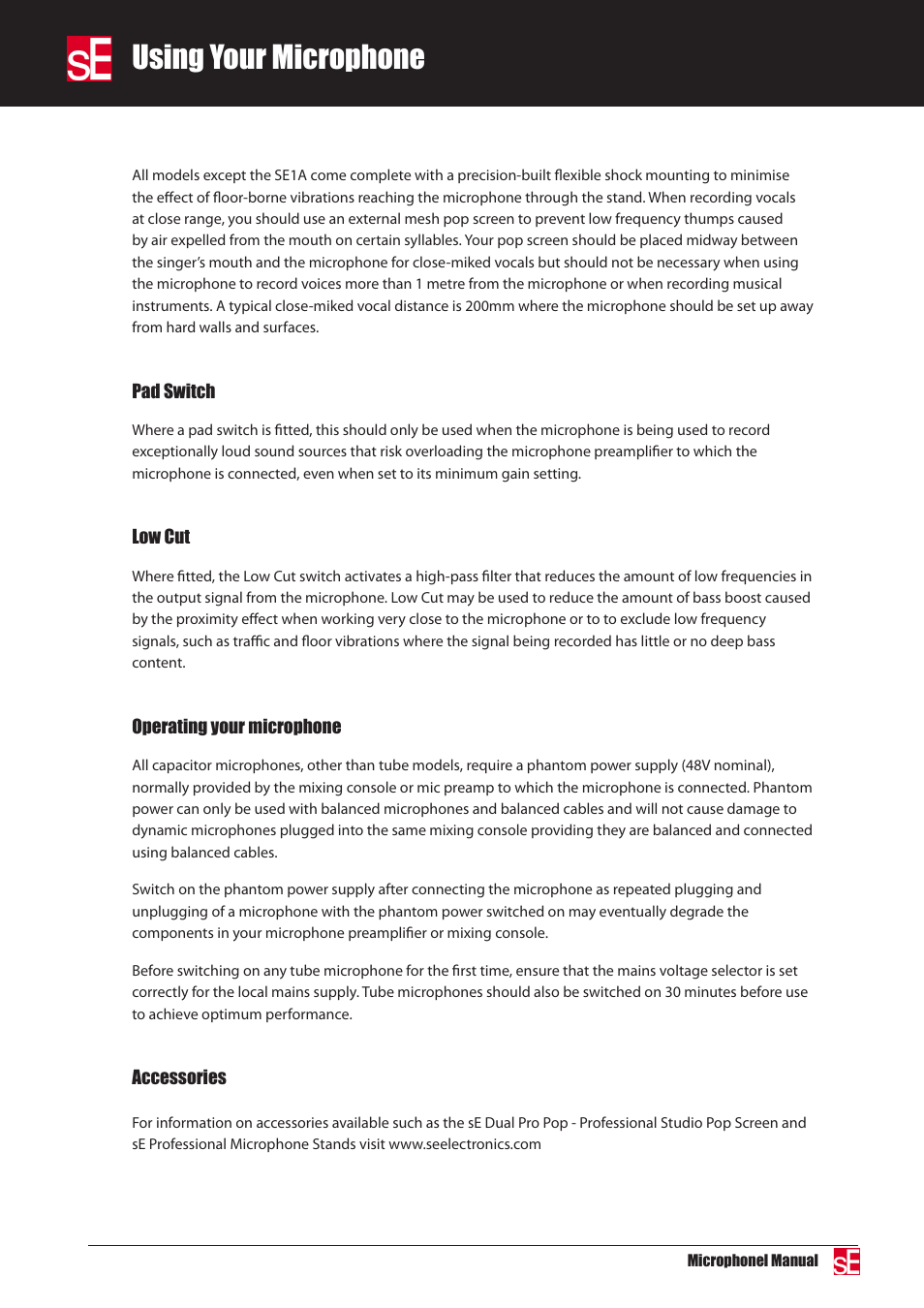 Using your microphone | sE Electronics Magneto User Manual | Page 4 / 5