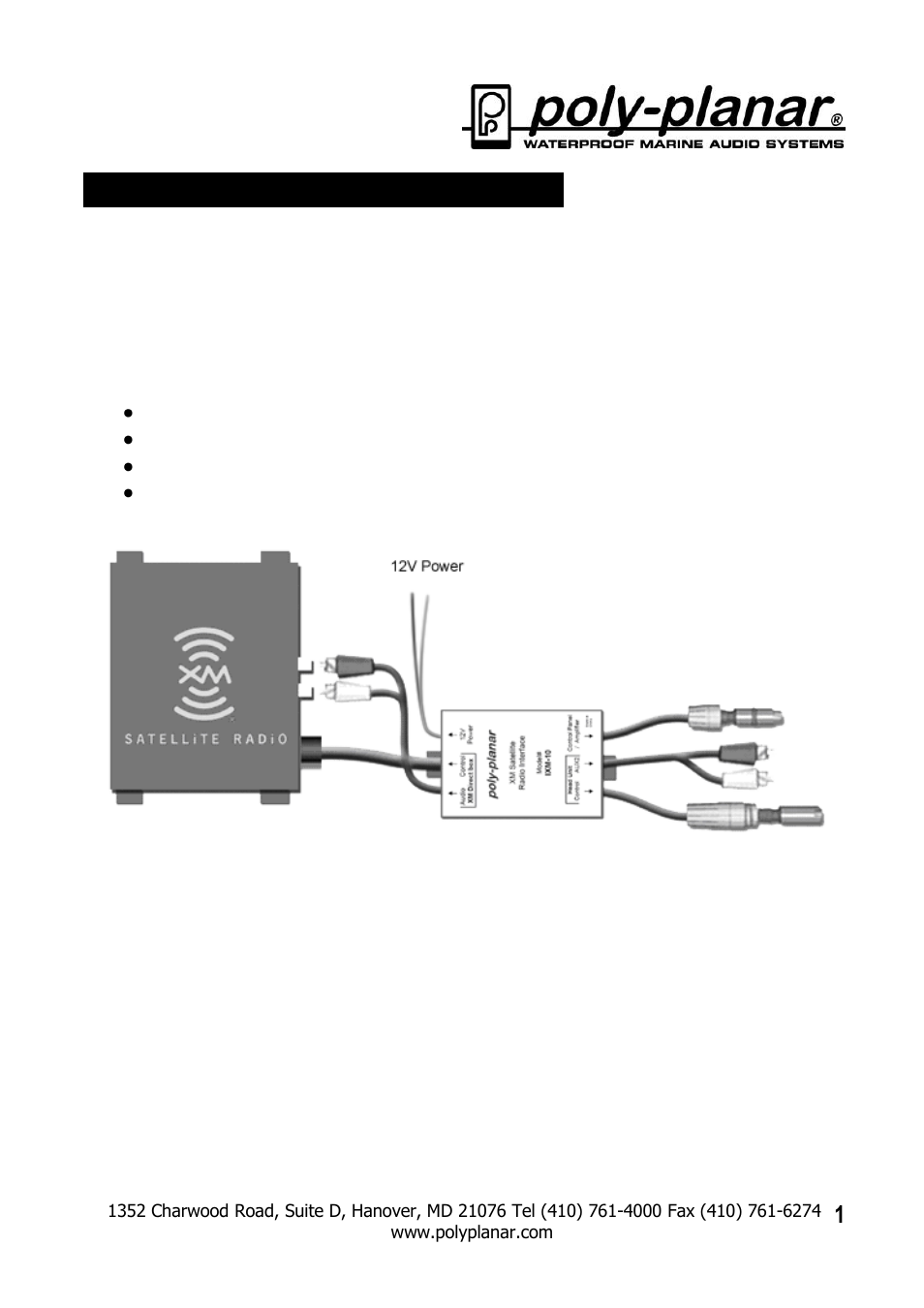 PolyPlanar IXM-10 XM User Manual | 9 pages