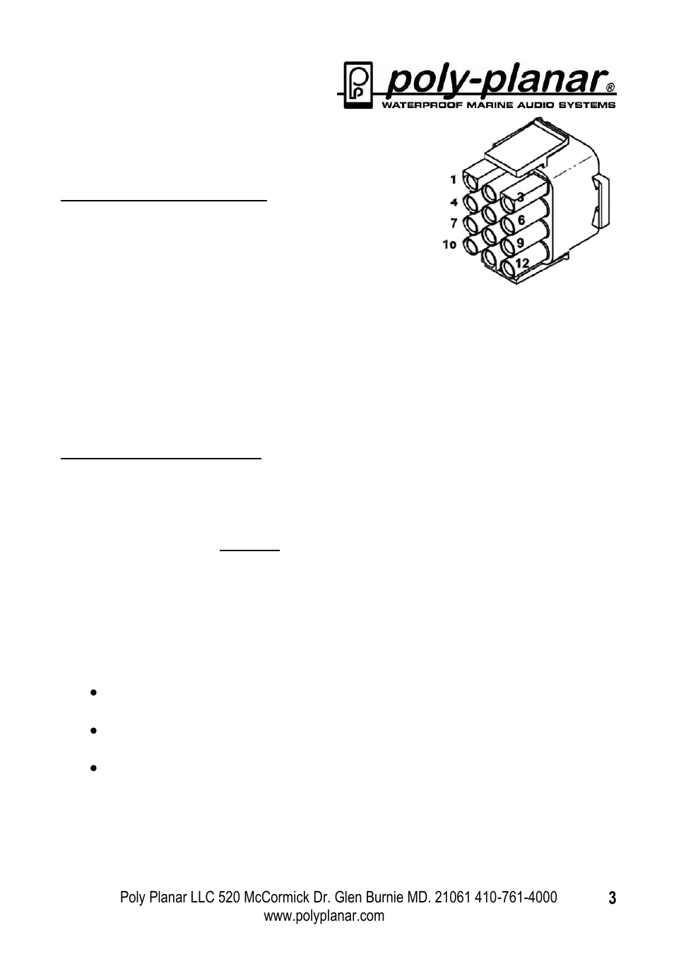 Wiring details | PolyPlanar MRD-70 User Manual | Page 3 / 12