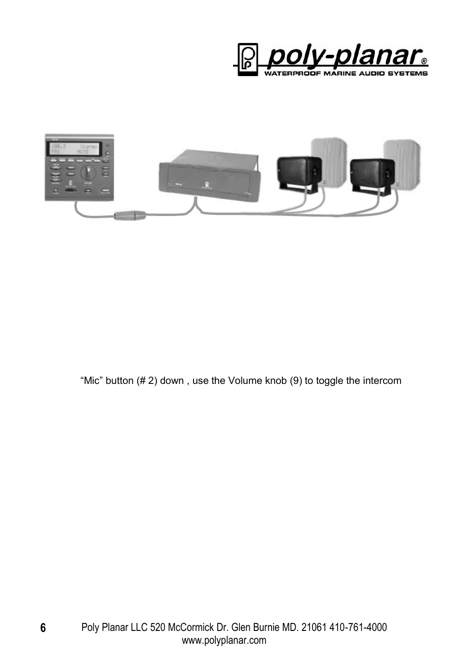 Audio network connections, Control functions | PolyPlanar MRD-70 User Manual | Page 6 / 12