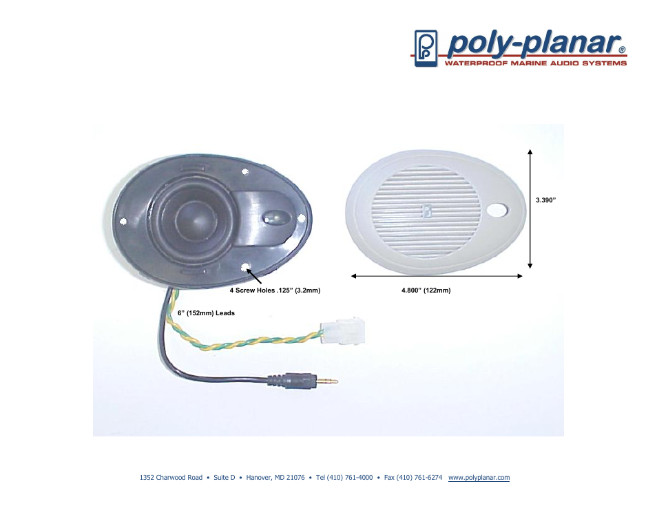 PolyPlanar SB100 User Manual | 2 pages