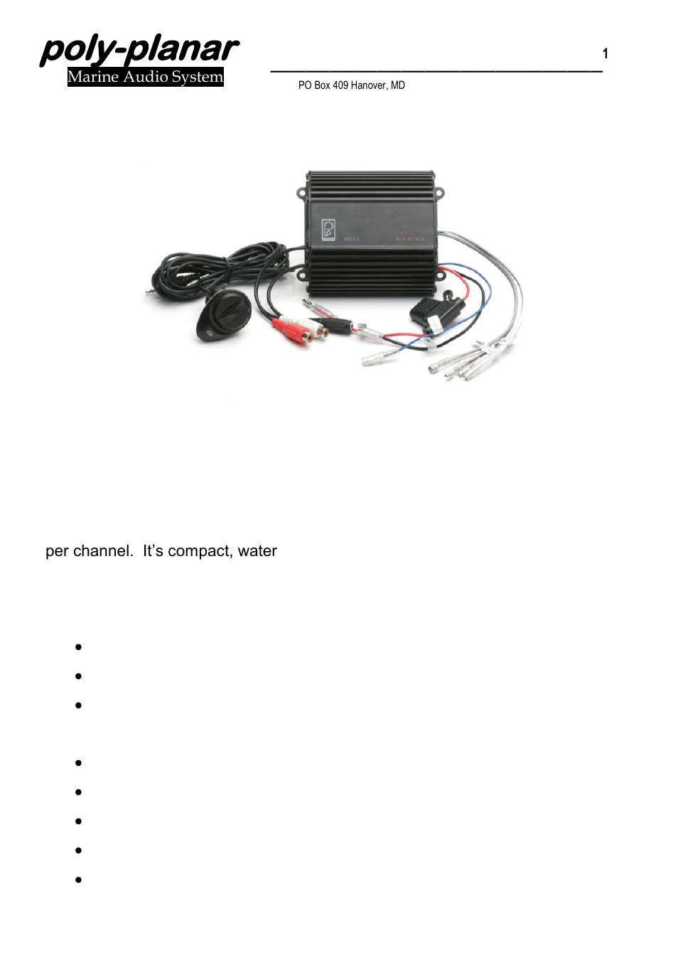 PolyPlanar ME-52 User Manual | 11 pages