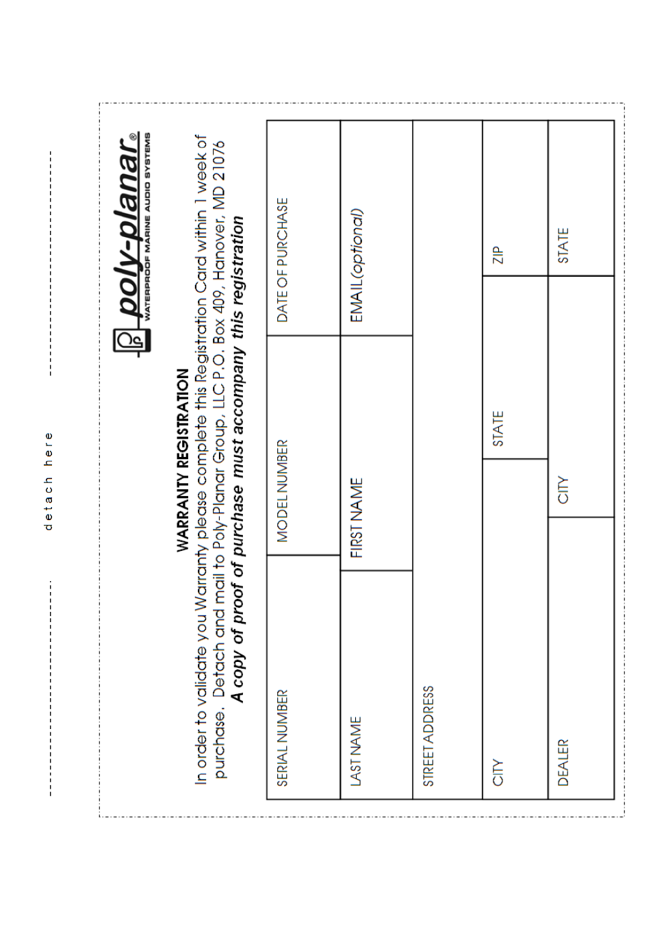 Poly-planar | PolyPlanar ME-52 User Manual | Page 11 / 11