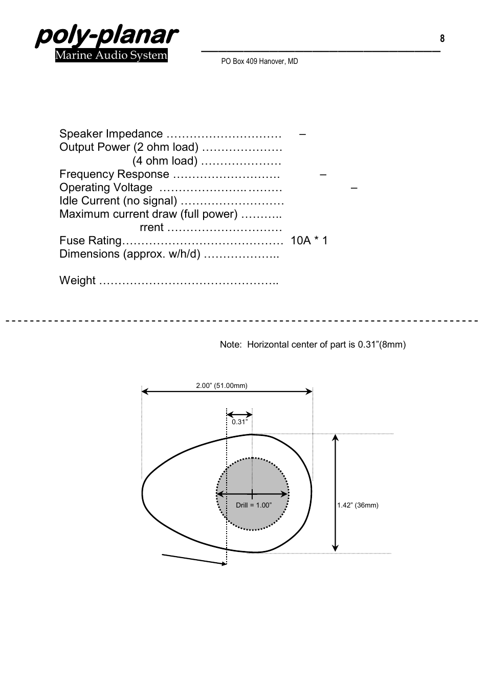 Poly-planar | PolyPlanar ME-52 User Manual | Page 8 / 11