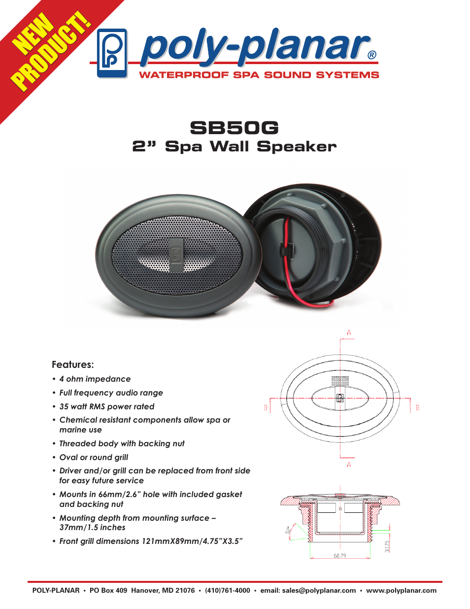 PolyPlanar SB50G User Manual | 1 page