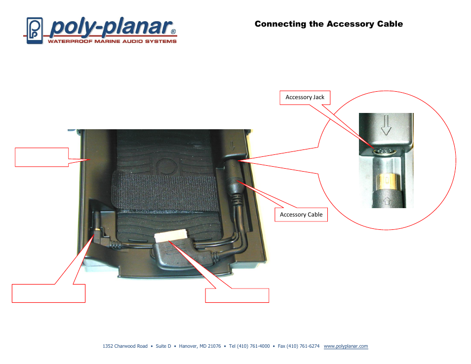 PolyPlanar MRD85i Accessory Cable User Manual | 1 page