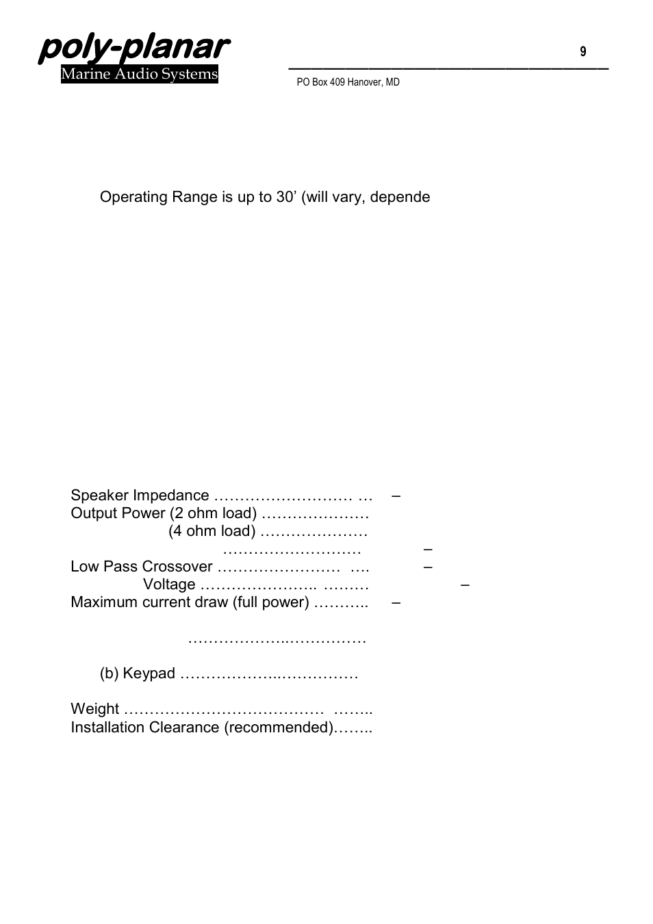 Poly-planar | PolyPlanar ME60BT User Manual | Page 9 / 11