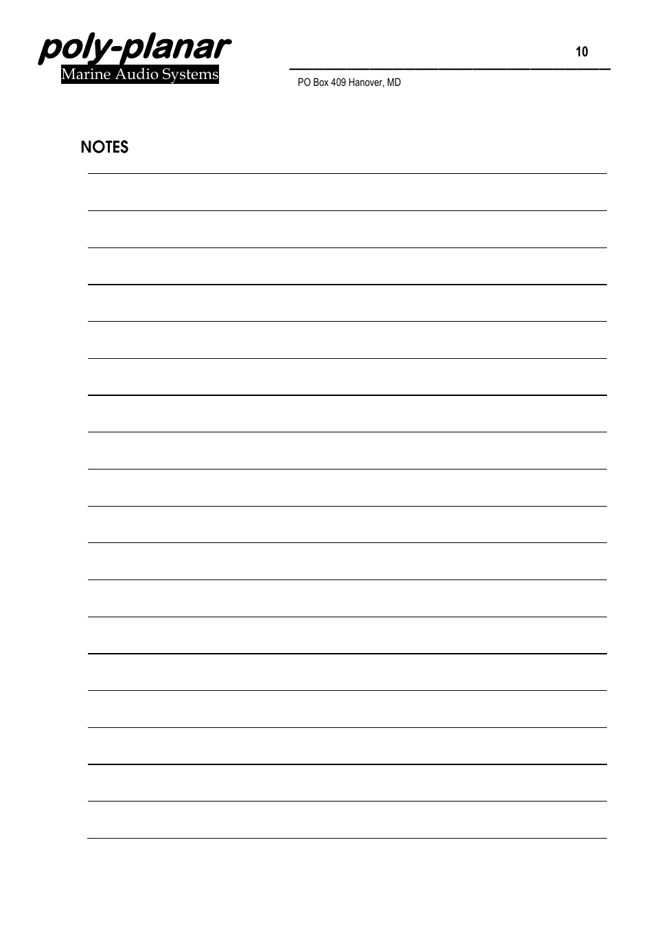 Poly-planar | PolyPlanar ME-60 User Manual | Page 10 / 11