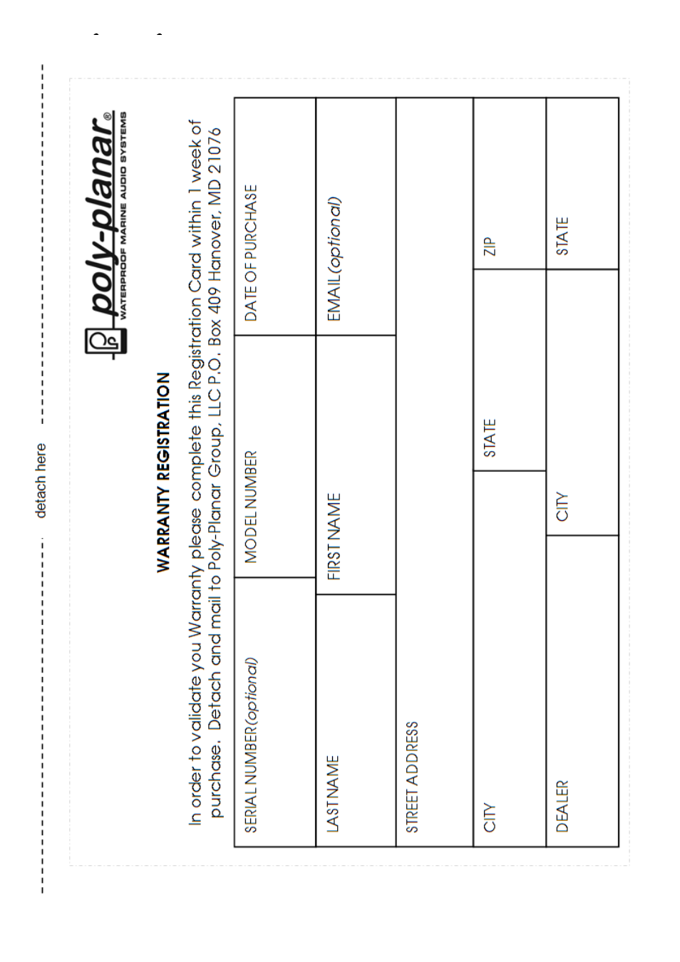 Poly-planar | PolyPlanar ME-60 User Manual | Page 11 / 11