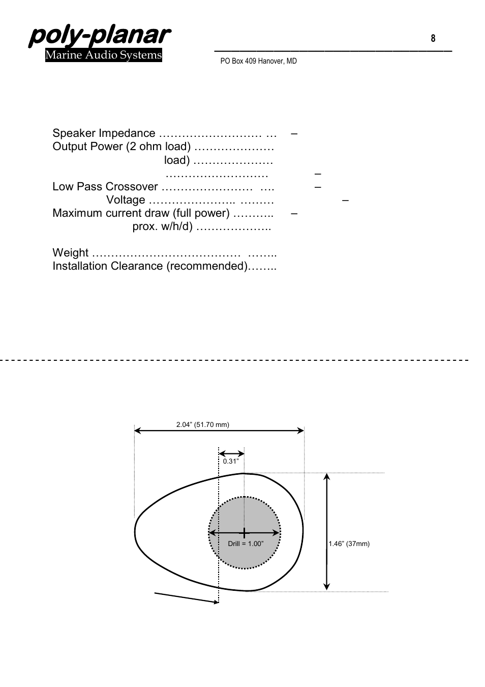 Poly-planar | PolyPlanar ME-60 User Manual | Page 8 / 11