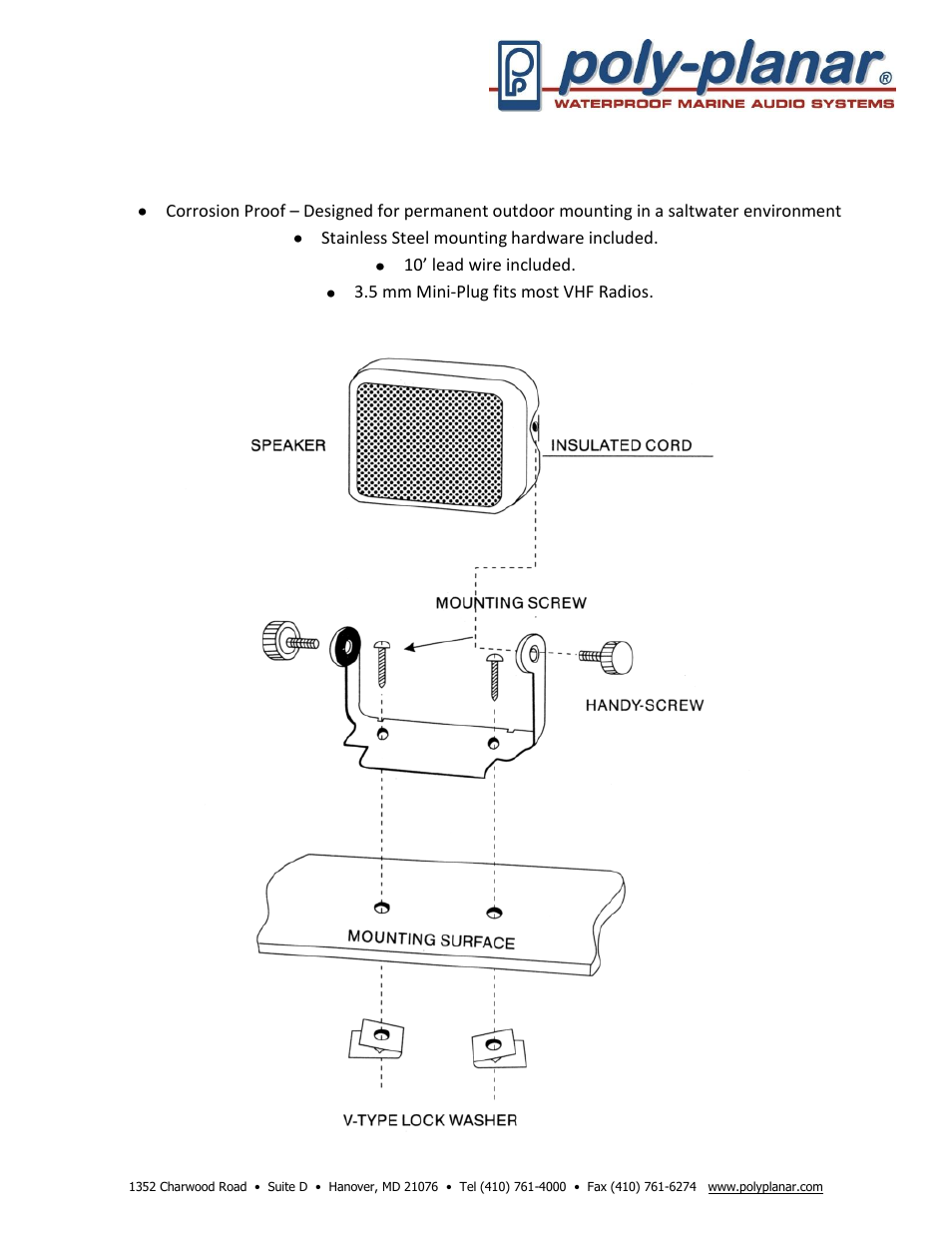 PolyPlanar MB-41 User Manual | 1 page