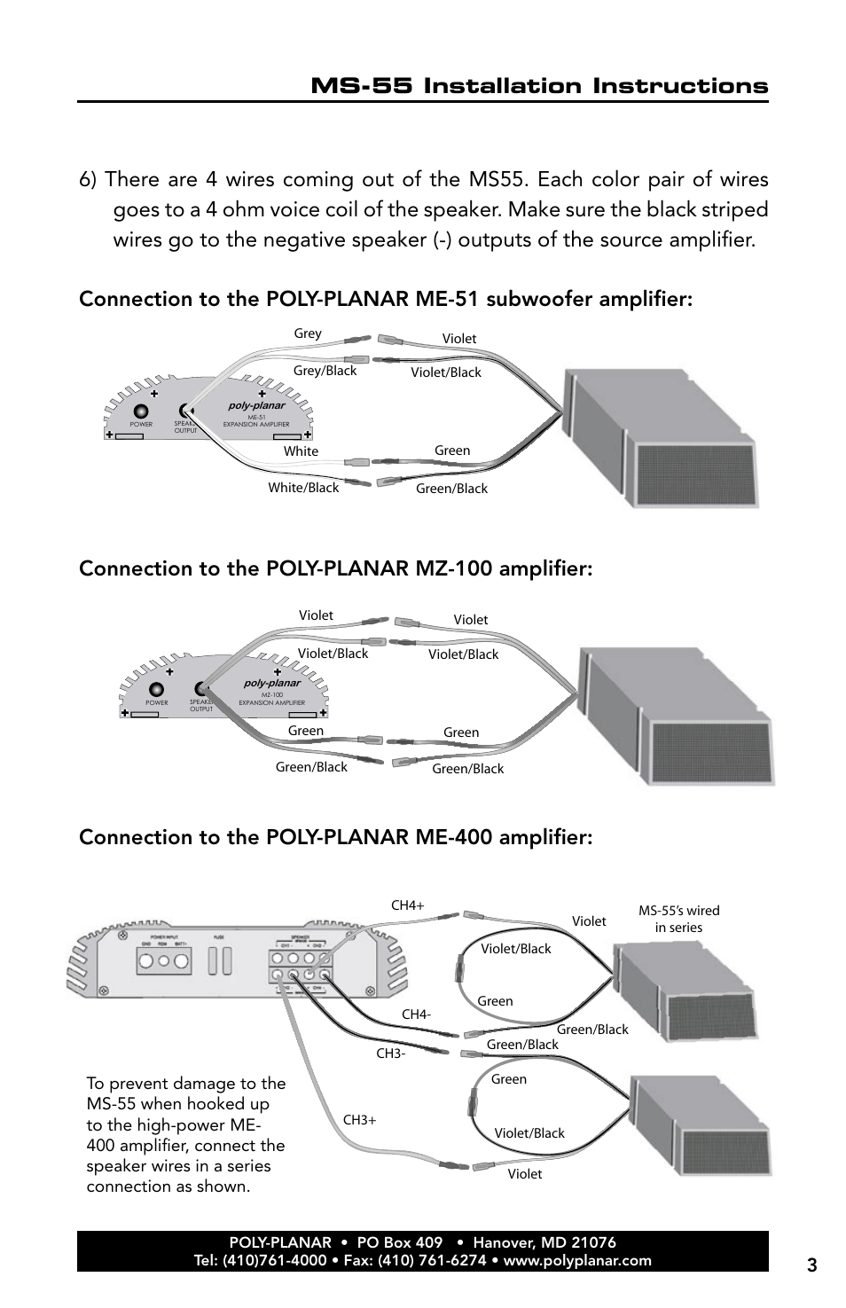 PolyPlanar MS55s User Manual | Page 3 / 4